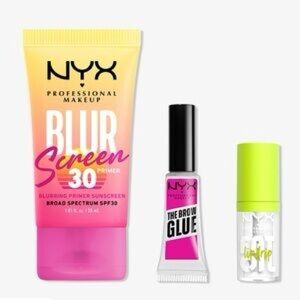 NYX Professional Makeup Blur Primer Sunscreen + Brow Glue + Fat Oil